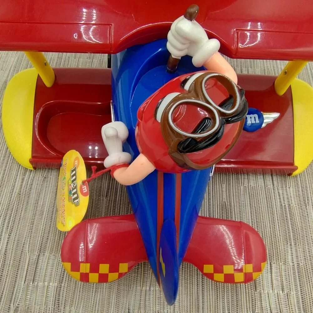 2009 M&M's Barnstorming Rides Bi Plane Collectible Candy Dispenser NWT